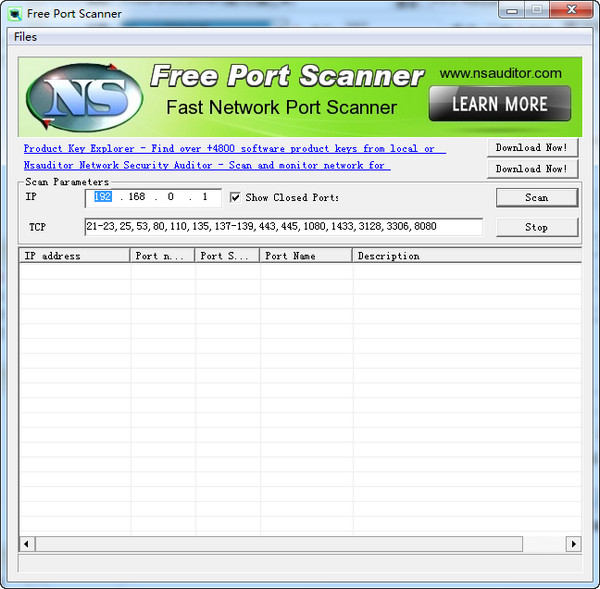 FreePortScanner(端口扫描工具) V3.4.5绿色版