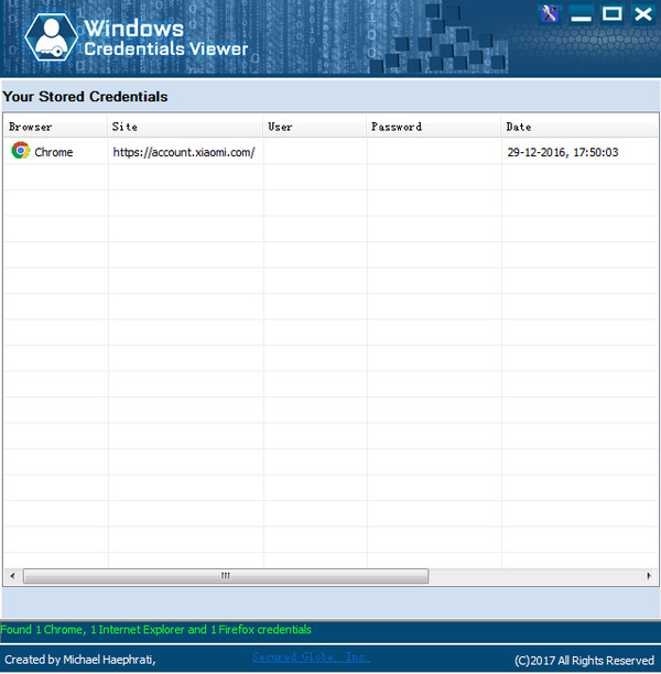 Windows Credentials Viewer(浏览器检测工具) v1.2免费版