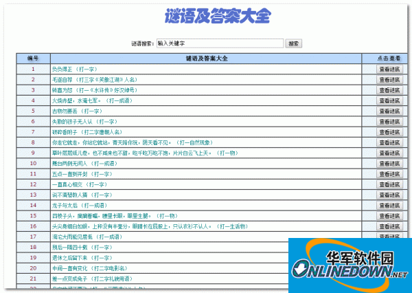 谜语及答案大全管理系统 asp版