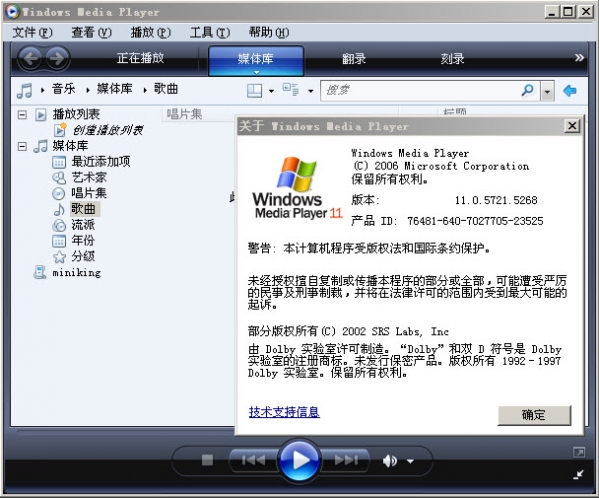 Windows Media Player截图