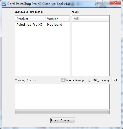 PaintShop X9清理工具 v1.0